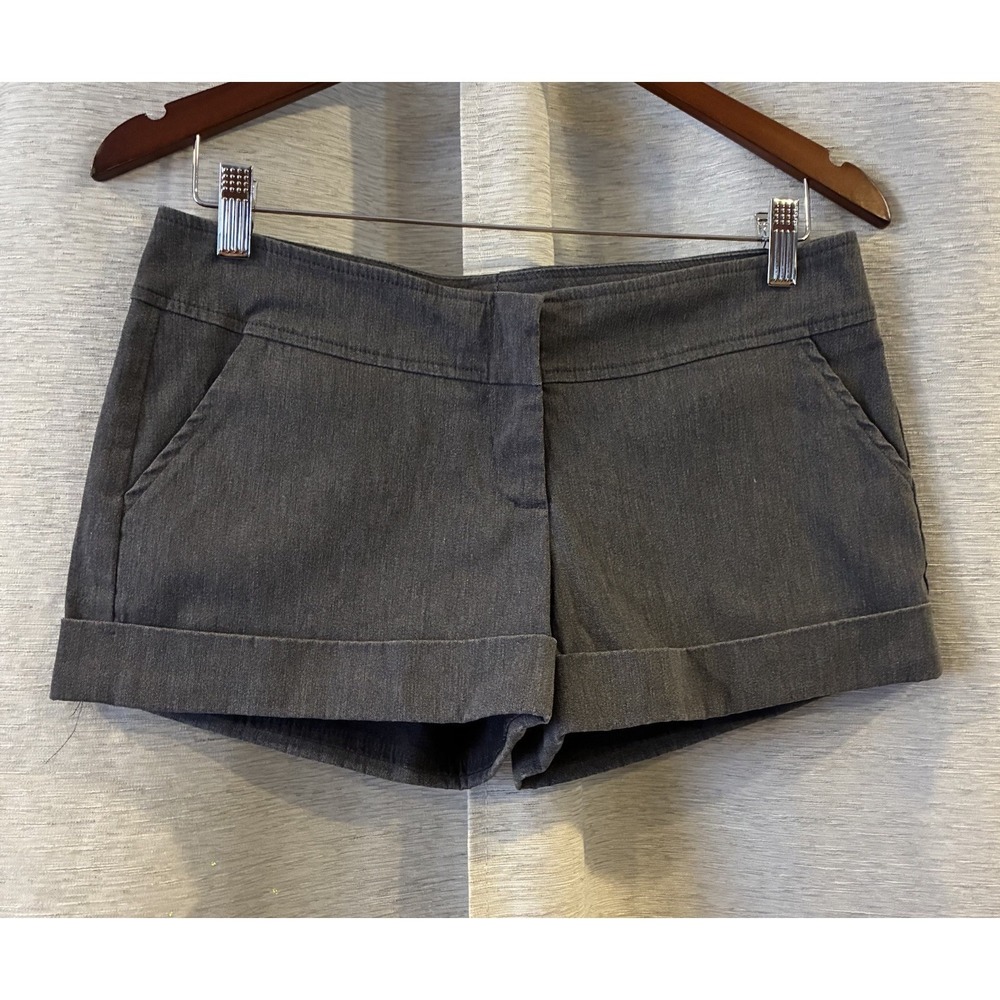 Y2K Wet Seal Gray Low Rise Micro Mini Shorts Grunge Medium Office Siren